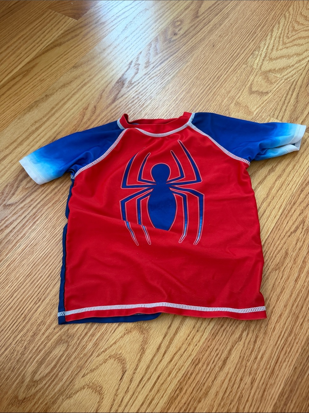 Marvel Kids Red & Blue Spider Logo Rashguard